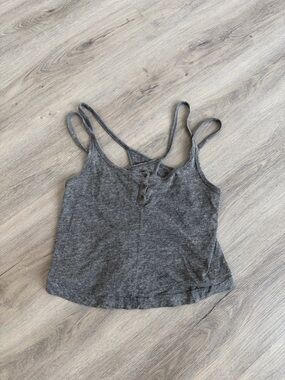 BDG Gray Double-Strap Button-Front Camisole